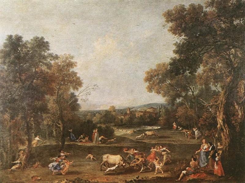 ZUCCARELLI  Francesco Bull-Hunting France oil painting art